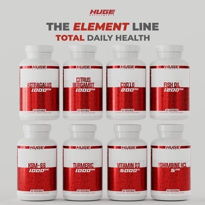 Huge Supplements 100% Pure Citrus Bergamot Extract 10:1 Capsules - 1000mg per Serving - Supports Digestion, Stress Management, and Immune Health (120 Capsules)