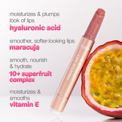 tarte maracuja juicy lip plump – Hydrating & Volumizing Lip Plumper Gloss Balm with Nourishing Hyaluronic Acid, Plumps & Moisturizes, Vegan & Cruelty-Free, full size, poppy