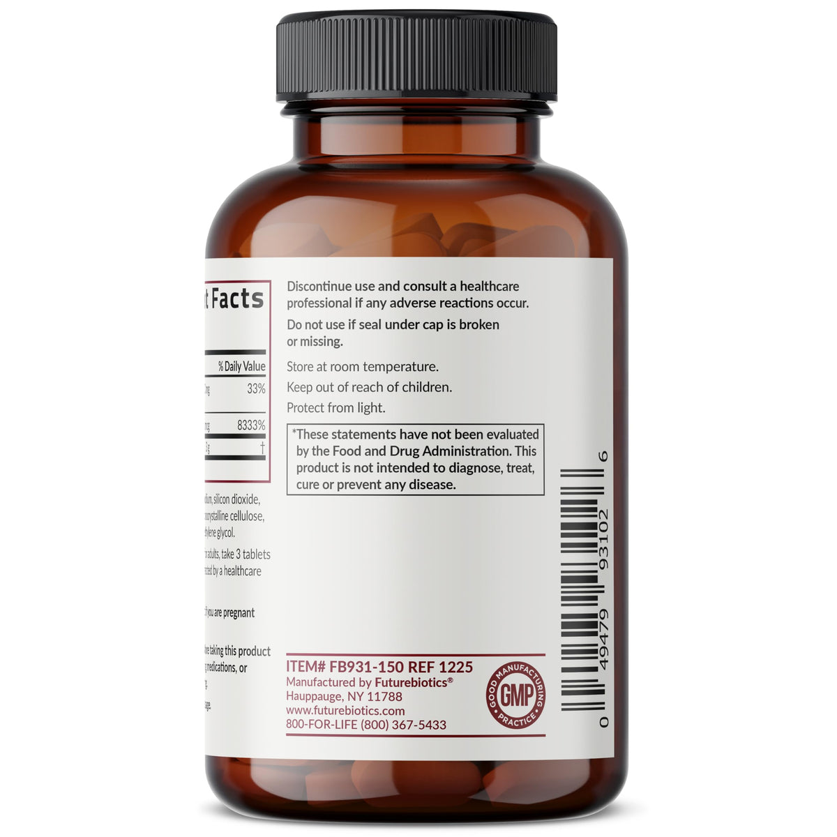 Futurebiotics Collagen Peptides with Biotin & Vitamin C Complex 3-in-1 Formula - for Hair, Skin & Nails Support, Non-GMO, 90 Tablets
