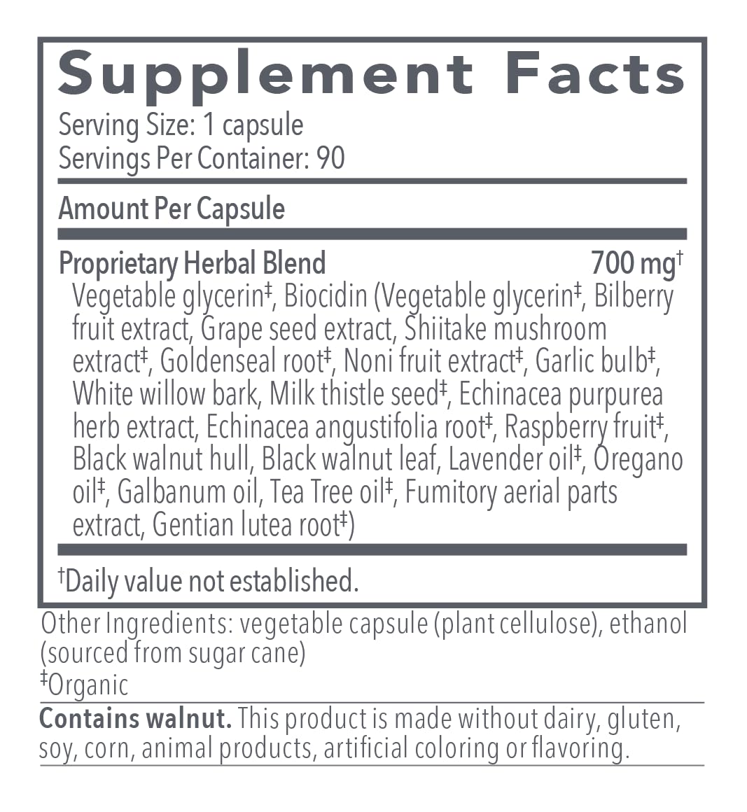 Biocidin Capsules - Biofilm Disruptor - Supports Gut Detox Cleanse, Healthy Microbial Balance, Immune Function & Gut Health - Professional-Grade Herbal Supplement with 18 Botanicals (90 Capsules) Bio-Botanical Research buy supplements Au