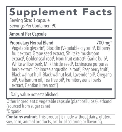 Biocidin Capsules - Biofilm Disruptor - Supports Gut Detox Cleanse, Healthy Microbial Balance, Immune Function & Gut Health - Professional-Grade Herbal Supplement with 18 Botanicals (90 Capsules) Bio-Botanical Research buy supplements Au