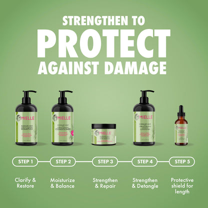 Mielle Organics Rosemary & Mint Hair Oil - Strengthening Biotin Oil Infused Frizzy & Damaged Hair Care - Split Ends & Dry Scalp Treatment