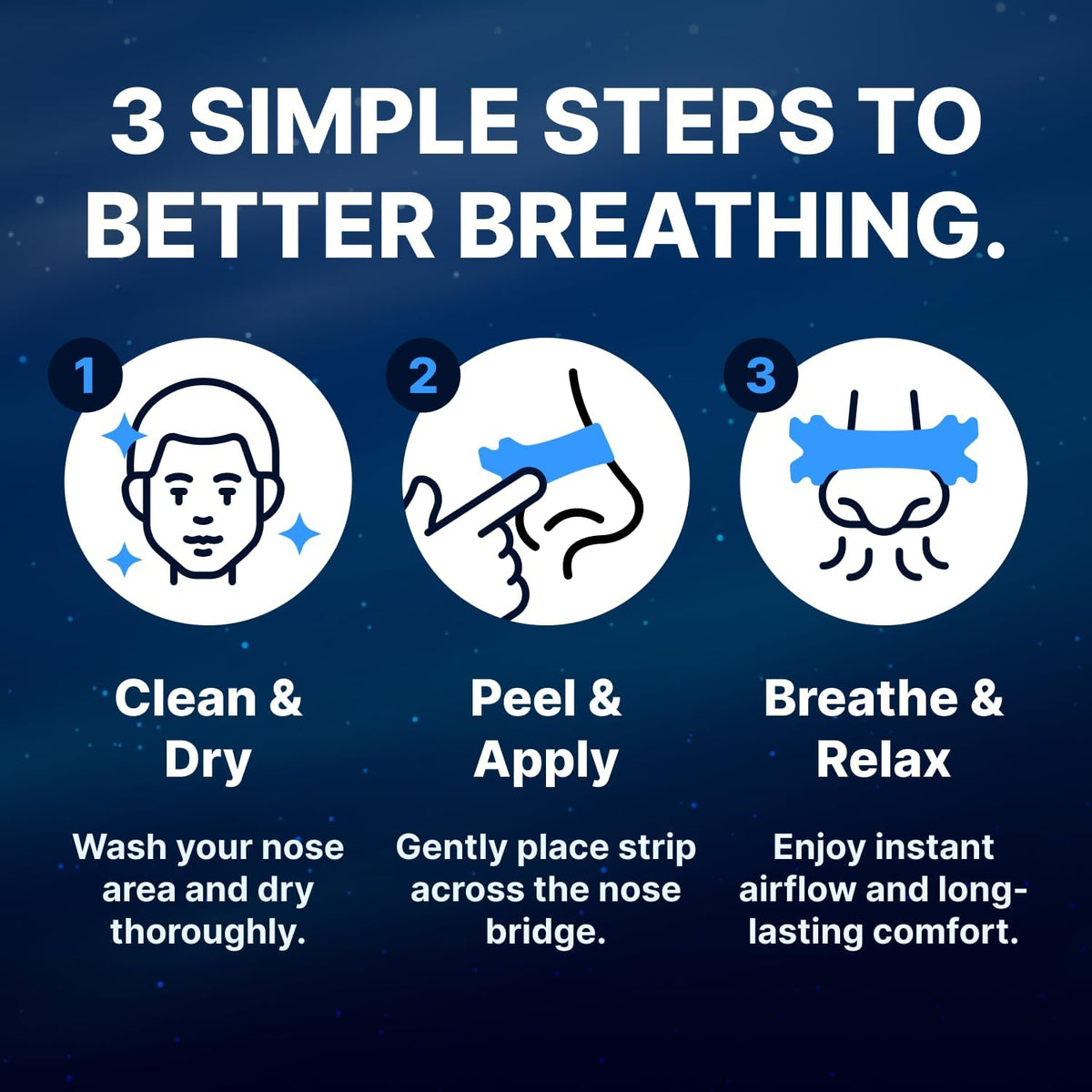 Wellamoon Nose Strips for Breathing (30 Ct) - Breathe Easy & Right Nasal Strips for Snoring & Sleeping - Oil & Sweat Proof Adhesive Snoring Solution- Improves Oxygen Intake, Sleep & Reduces Snoring