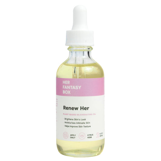 Her Fantasy Box Renew Her | Natural Rejuvenating Yoni Oil for Dark Spots, Ingrown Hair, and Skin Brightening - Nourishing