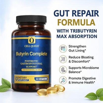 Butyrin Complete Butyrate Supplement with Tributyrin for Gut Health | 3-in-1 Butyric Acid Postbiotic for Healthy Gut Lining, Gut Barrier Integrity, Microbiome Balance & Digestive Wellness