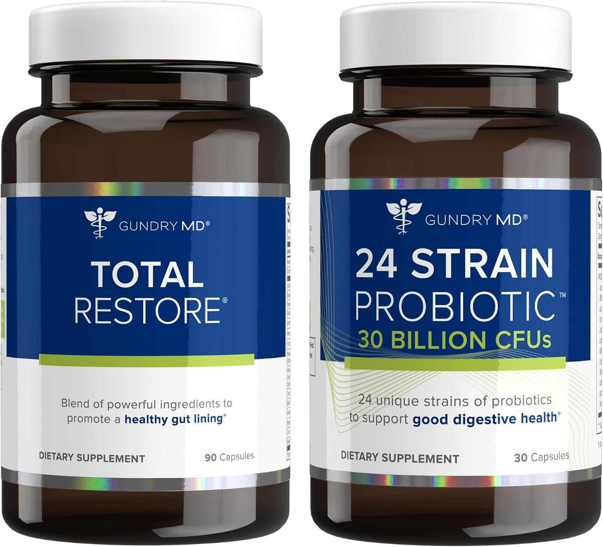 Gundry MD Total Restore & 24 Strain Probiotic Gut Health Bundle