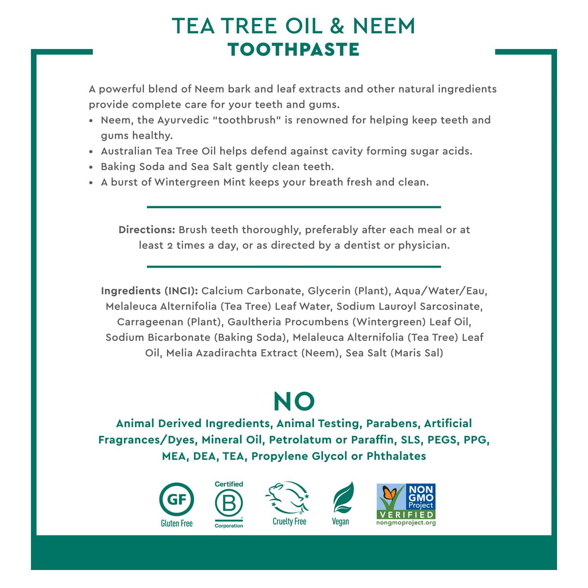 Desert Essence Tea Tree Oil Mint Toothpaste, Fluoride Free, 6.25 oz