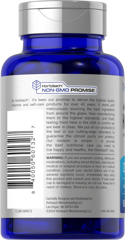 Horbäach Antarctic Krill Oil 2000mg | 60 Softgel Capsules | Omega-3, EPA, DHA Supplement | with Astaxanthin | Non-GMO, Gluten Free