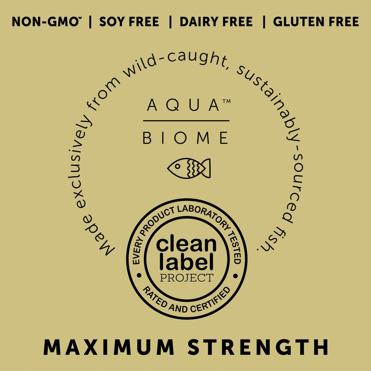 Aqua Biome by Enzymedica Omega 3 Fish Oil Maximum Strength - 120 Softgels | Fish Oil Omega 3 Fatty Acid Supplement for Women & Men, Source of DPA, EPA, & DHA, Heart & Brain Health Support, Gluten Free