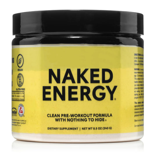 NAKED Energy - Pure Pre Workout Powder for Men and Women, NSF Certified, Vegan, Unflavored, Healthy Pre Workout - No Added Sweeteners