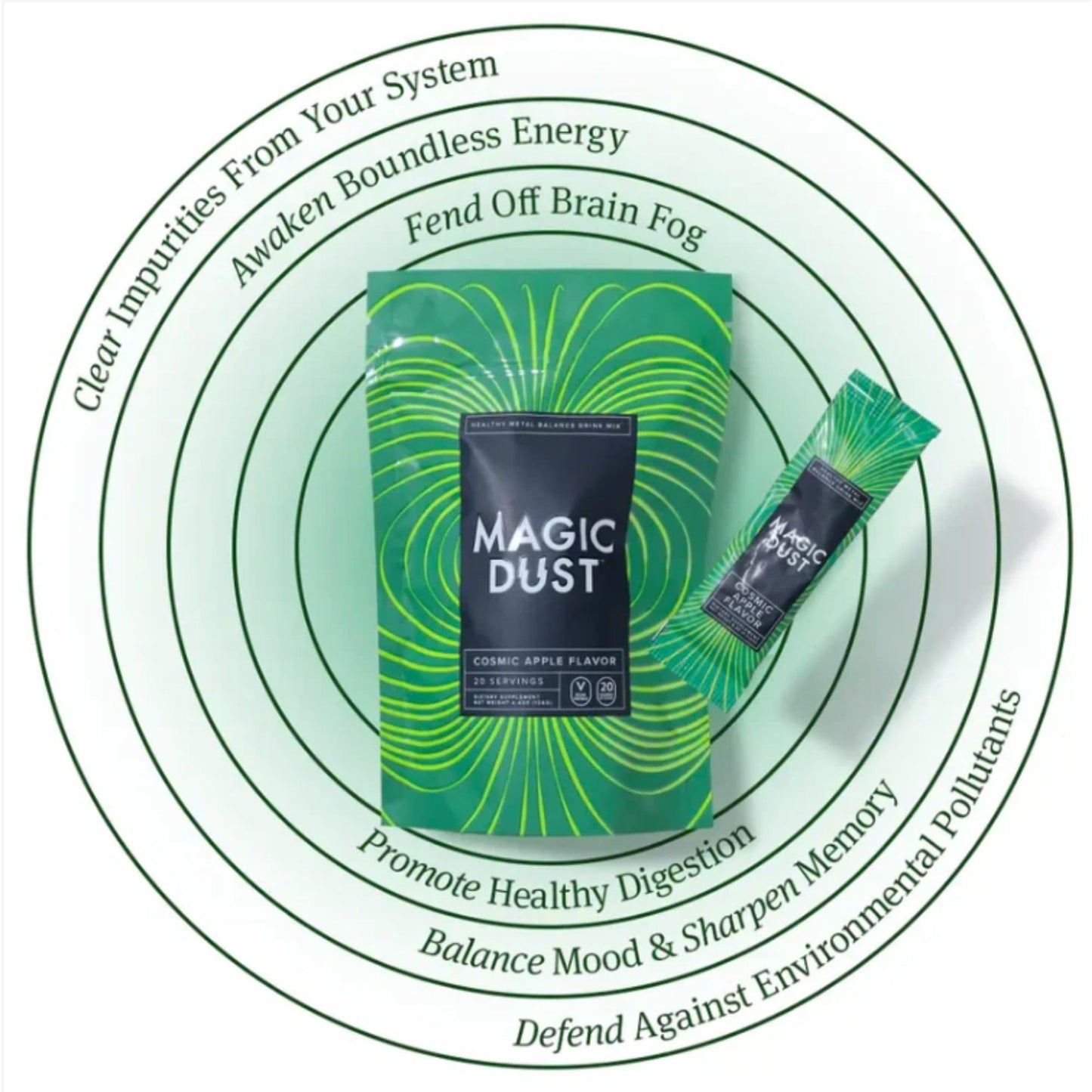 InnoSupps Magic Dust Super Greens Powder Drink Mix Packets with Chlorella Powder - Gut Health, Immune Support, & Energy Support - Vitamins & Mineral Supplement for Health, Cosmic Apple (20 Servings) InnoSuppsBuy Supplements Australia