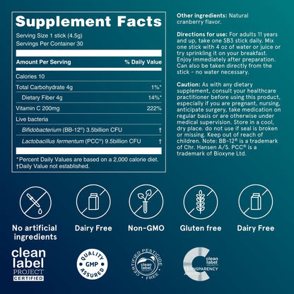 Puori Daily Probiotics & Prebiotics for Digetive & Gut Health - Immune Support Supplement with 13 Billion CFU & 4g Dietary Fiber - Shelf Stable for Bloating & Gas Relief