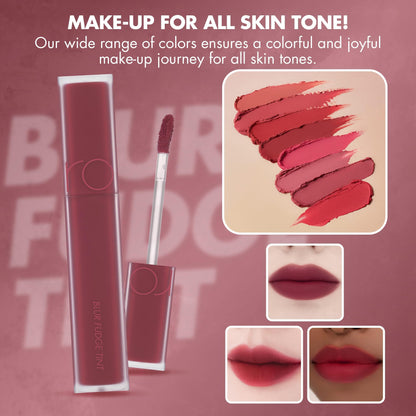 rom&nd OVEEER Shade Series Blur Fudge Tint | Silky Matte Lipstick for Velvety Smooth Lips | Long-Lasting Stain, Wrinkle Blurring, Moisturizing Formula | 16 Burnt Orange | Lip Stain Long Lasting Waterproof | Buildable Matte Blurred Finish | Hydrating Lip S