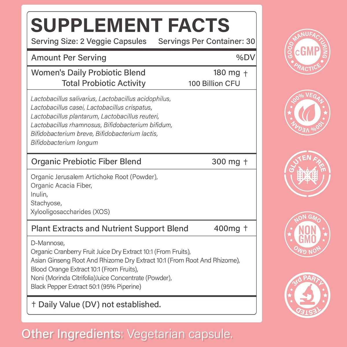 Women’s Probiotic & Digestive Enzymes Bundle – 100 Billion CFU Probiotic with Prebiotics, Cranberry & D-Mannose + Multi-Enzyme Complex – Supports Women’s Digestive, Gut, Vaginal & Urinary Health – Veg