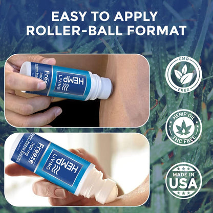 HEMP LIVING Freeze Nano Hemp Extract Roll On, Cold Therapy, Roll On for Muscles and Joint Strain, 3 oz Roll on Bottle (750 mg) HEMP LIVINGBuy Supplements Australia