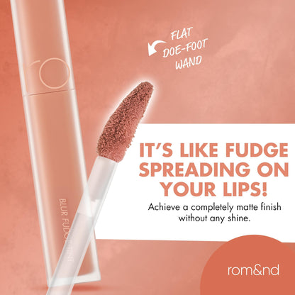 rom&nd OVEEER Shade Series Blur Fudge Tint | Silky Matte Lipstick for Velvety Smooth Lips | Long-Lasting Stain, Wrinkle Blurring, Moisturizing Formula | 16 Burnt Orange | Lip Stain Long Lasting Waterproof | Buildable Matte Blurred Finish | Hydrating Lip S