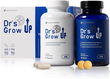 BONE SCIENCE Dr's Grow UP AM & PM Bone Support for Kids & Teens, D3 K2 MK-7