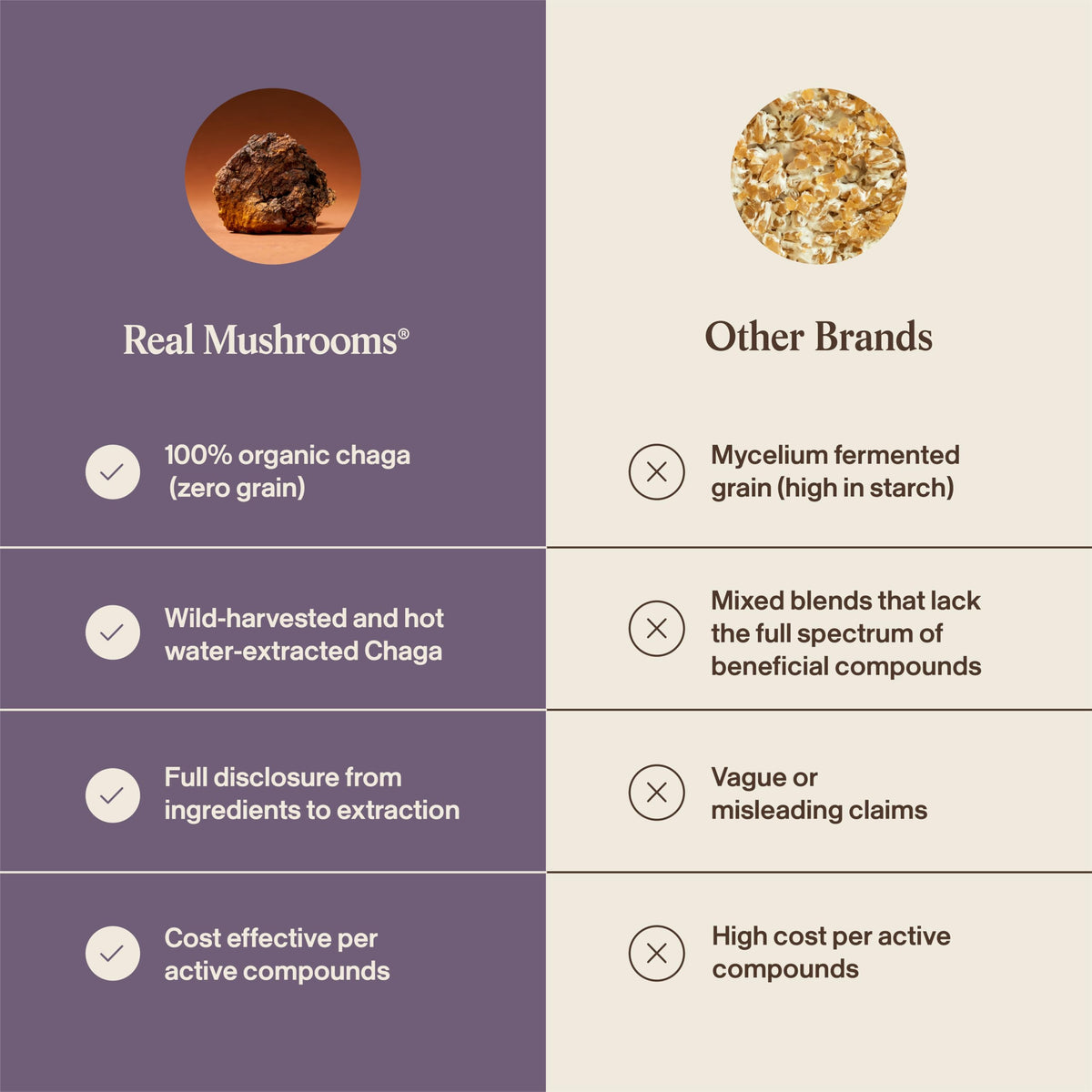 Real Mushrooms Chaga Mushroom Capsules – Organic Chaga Extract Powder with Extract Powder for Wellness & Energy Support– Vegan, Non-GMO, 120 Capsules – Organic Mushroom Supplement