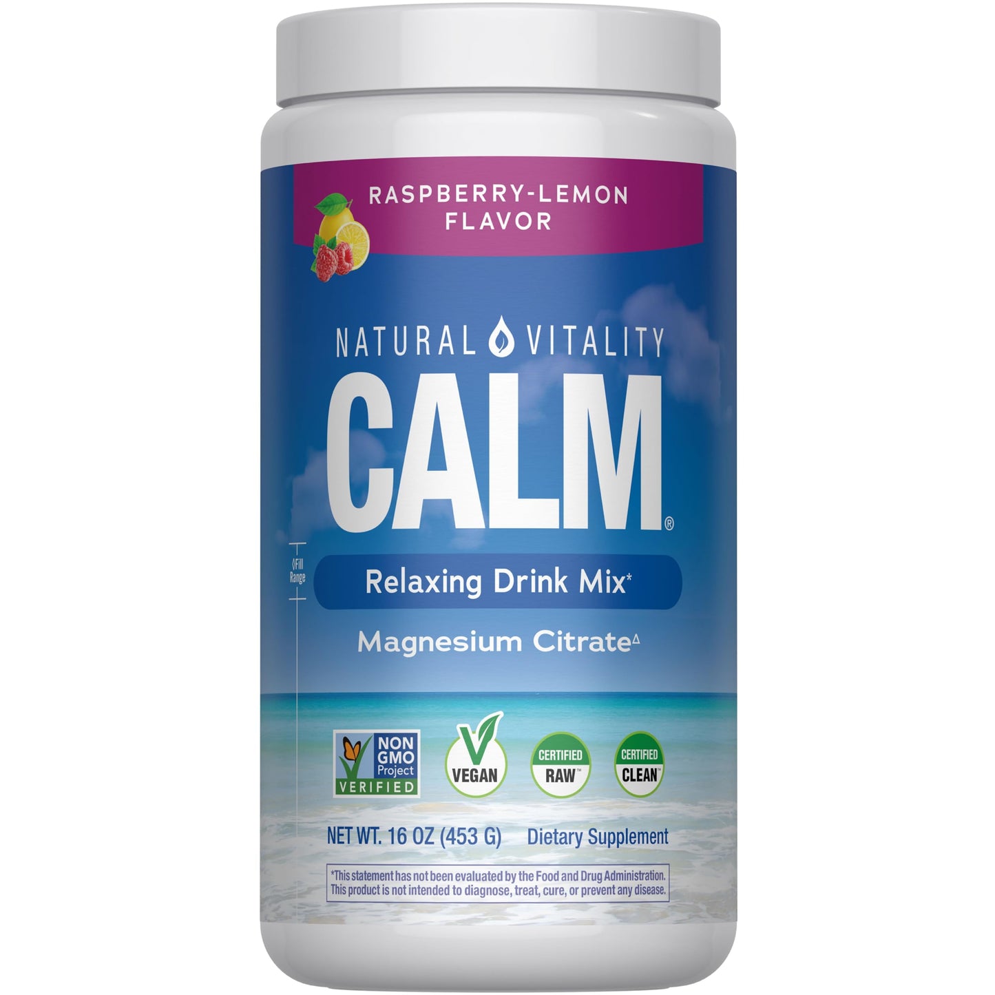 Natural Vitality Calm Magnesium 16oz Powder | Raspberry Lemon Flavored Supplement | Non-GMO, Vegan & Gluten Free Formula Natural VitalityBuy Supplements Australia