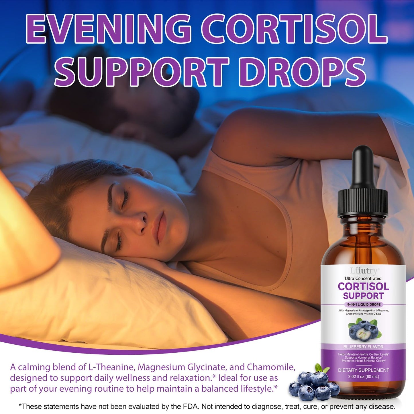 Cortisol Supplements for Women & Men, Cortisol Reducer 10 In 1 Cortisol Detox Liquid Drops with Magnesium, Ashwagandha, L-Theanine Liquid Drops, Hormone Balanced,Promotes Mood & Mental Clarity 2 Fl.Oz