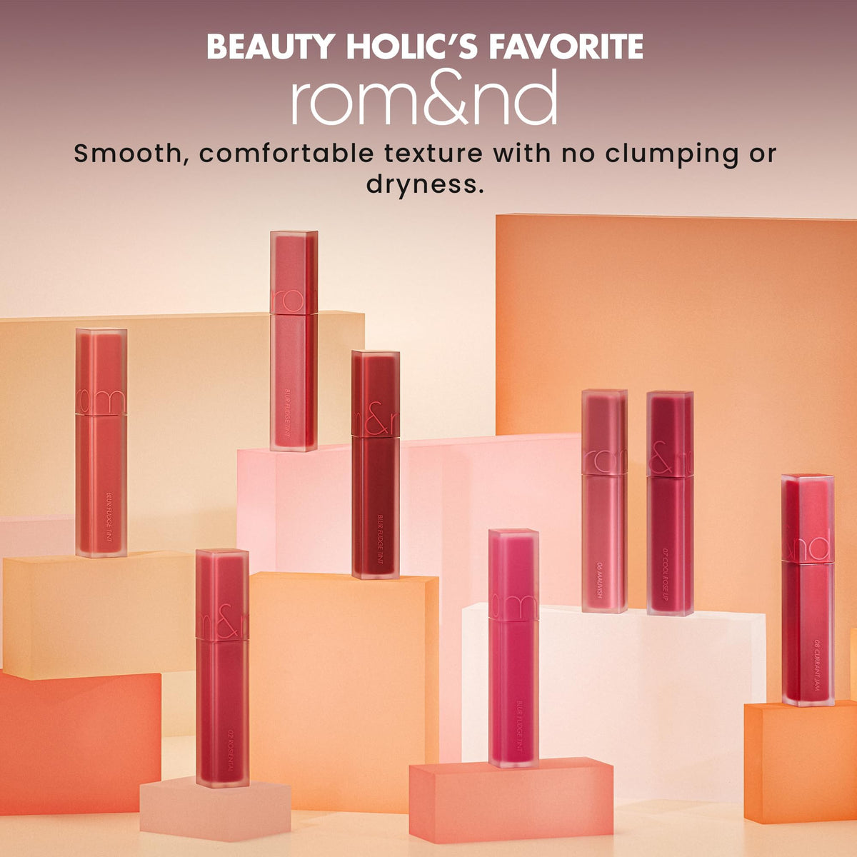 rom&nd OVEEER Shade Series Blur Fudge Tint | Silky Matte Lipstick for Velvety Smooth Lips | Long-Lasting Stain, Wrinkle Blurring, Moisturizing Formula | 16 Burnt Orange | Lip Stain Long Lasting Waterproof | Buildable Matte Blurred Finish | Hydrating Lip S