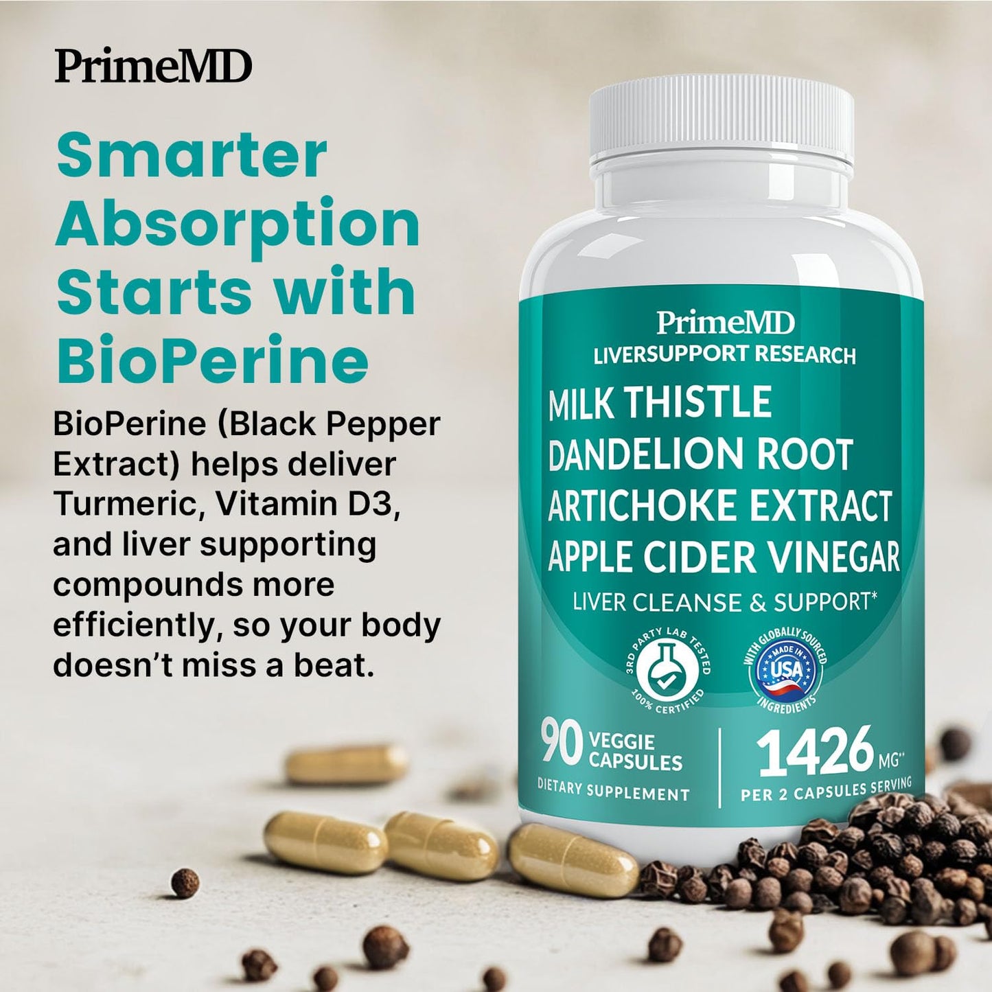 32-in-1 Liver Support with Milk Thistle Supplement – Liver Detox with Silymarin, Artichoke Extract & Beetroot Powder – Comprehensive Wellness Formula for Liver Cleanse