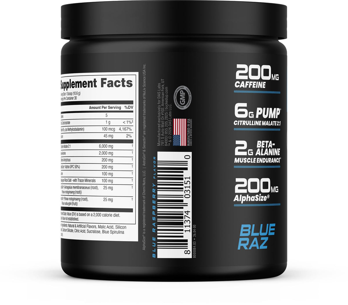 Bucked Up Pre Workout - Best Tasting - 6 Grams Citrulline, 2 Grams Beta Alanine Non Proprietary Blend, Powder (Strawberry Kiwi)