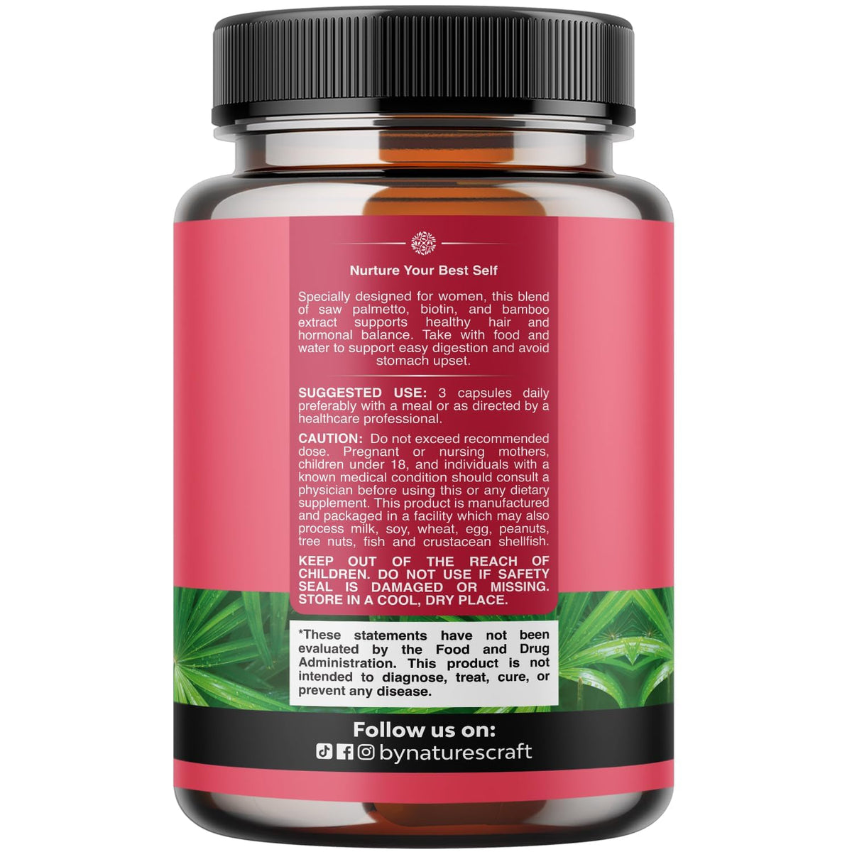 Saw Palmetto for Women 500mg - DHT Blocker for Women 30-Day Supply - Hair Vitamins for Hair Loss Supplement - Saw Palmetto Extract Capsules with Maca Root & Biotin - 90 Count