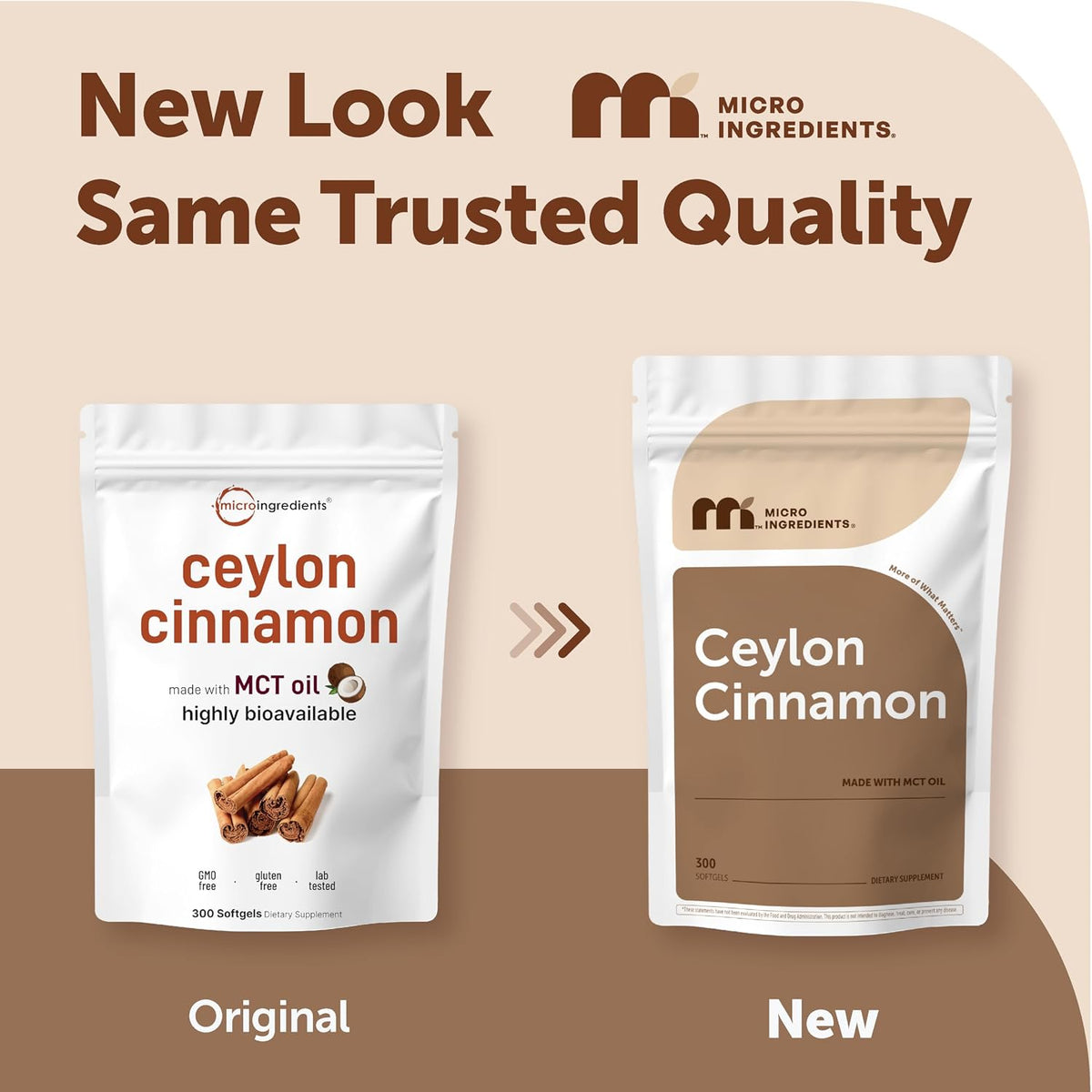 Micro Ingredients Ceylon Cinnamon, 300 Softgels | Cinnamon Supplements with MCT Oil | Non-GMO, Gluten Free | True Ceylon Cinnamon Supplements for Men & Women. Energy & Antioxidant Support*. Non-GMO, Gluten Free