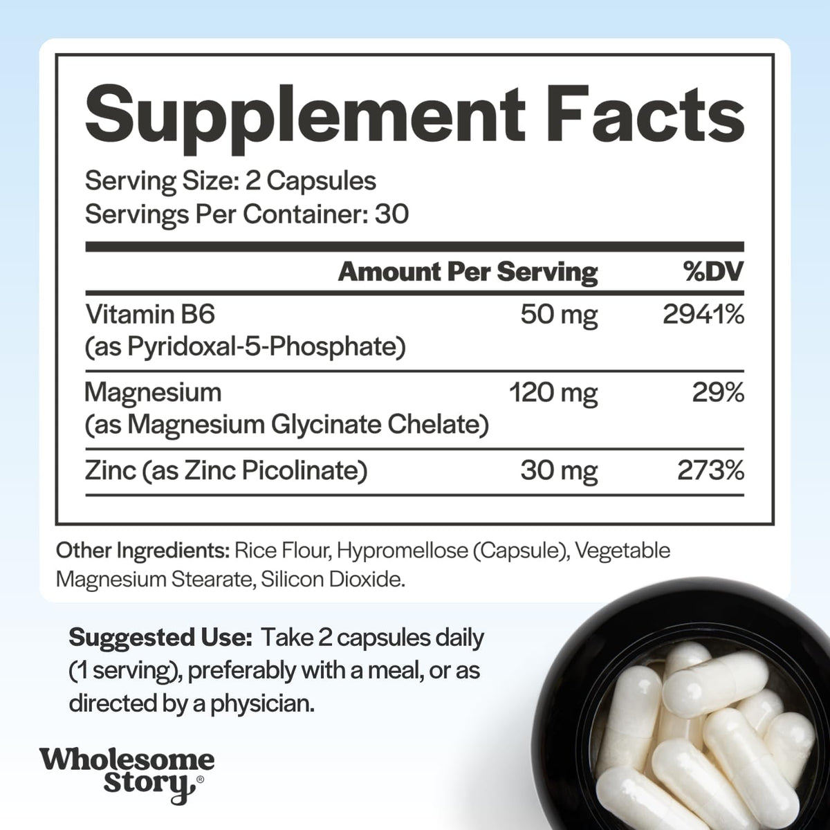 Zinc Picolinate, Magnesium Glycinate Supplements with P5P Vitamin B6 | Magnesium and Zinc Vitamin | Reproductive & Fertility Health, Hormone Balance, Immune System Support | 30 Day Supply