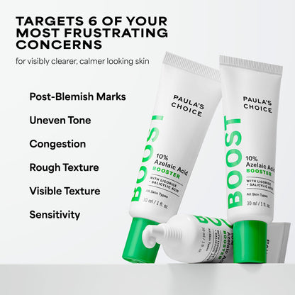 Paula’s Choice BOOST 10% Azelaic Acid Booster Cream Gel, Oil-Free Serum Fades Discoloration & Post-Blemish Marks, with Licorice Extract
