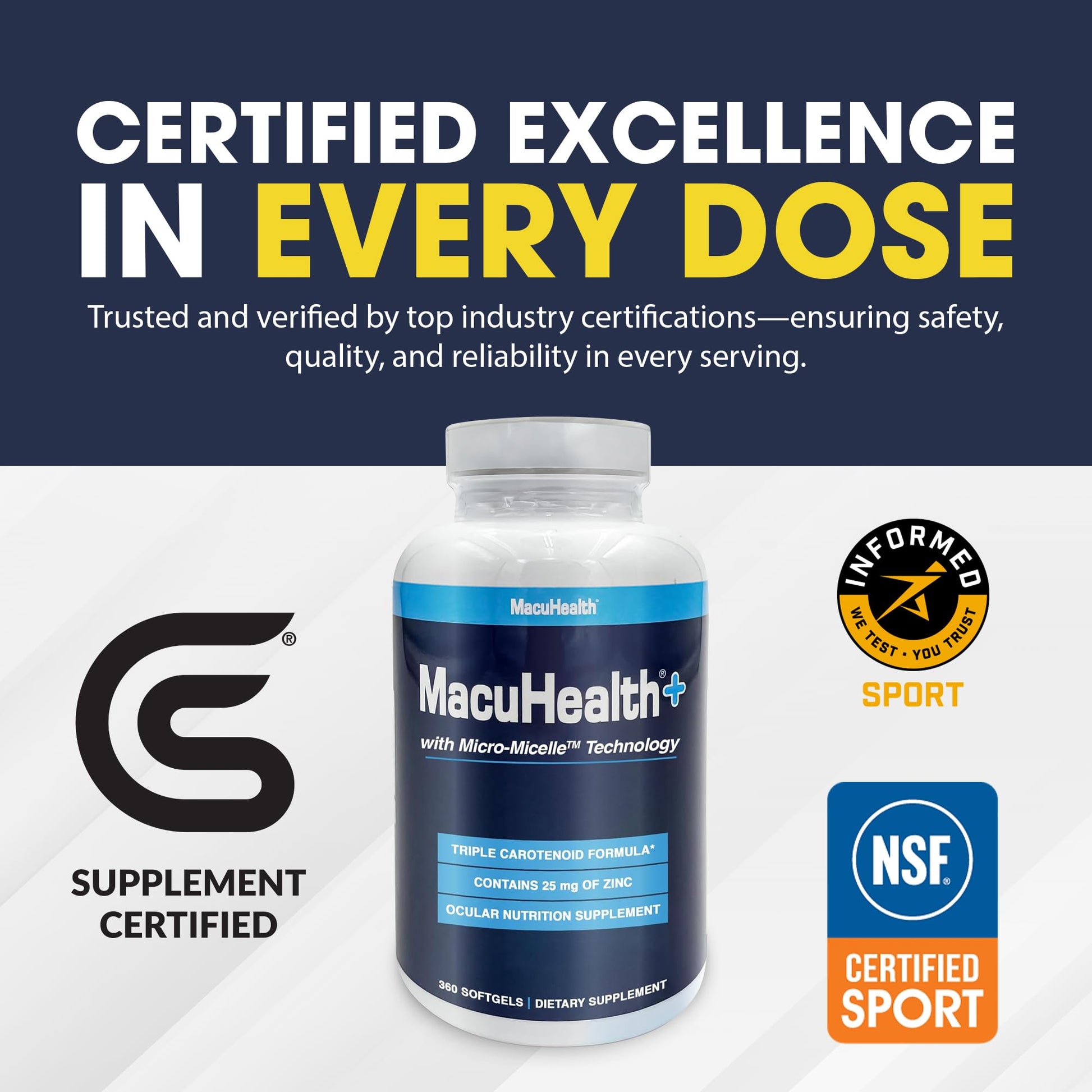 Macuhealth Plus+ Eye Vitamins Supplement for Adults - 90 Day Supply with Lutein, Zeaxanthin, and Meso-Zeaxanthin - Unflavored, Vitamin for Eyes MacuhealthBuy Supplements Australia