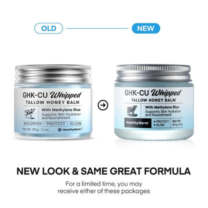 HealthyDerm Copper Peptides GHK-Cu Beef Tallow for Skin: Blue Balm with Methylene Blue, Manuka Honey & Vitamin E – Natural Face and Body Moisturizer for Mature, Dry & Sensitive Skin – 2oz