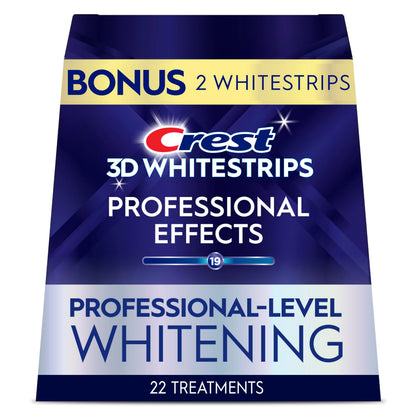 Crest 3D Whitestrips Professional Effects – Teeth Whitening Kit, 22 Treatments (20 + 2 Bonus), Each with 1 Upper/1Lower, 44 Strips