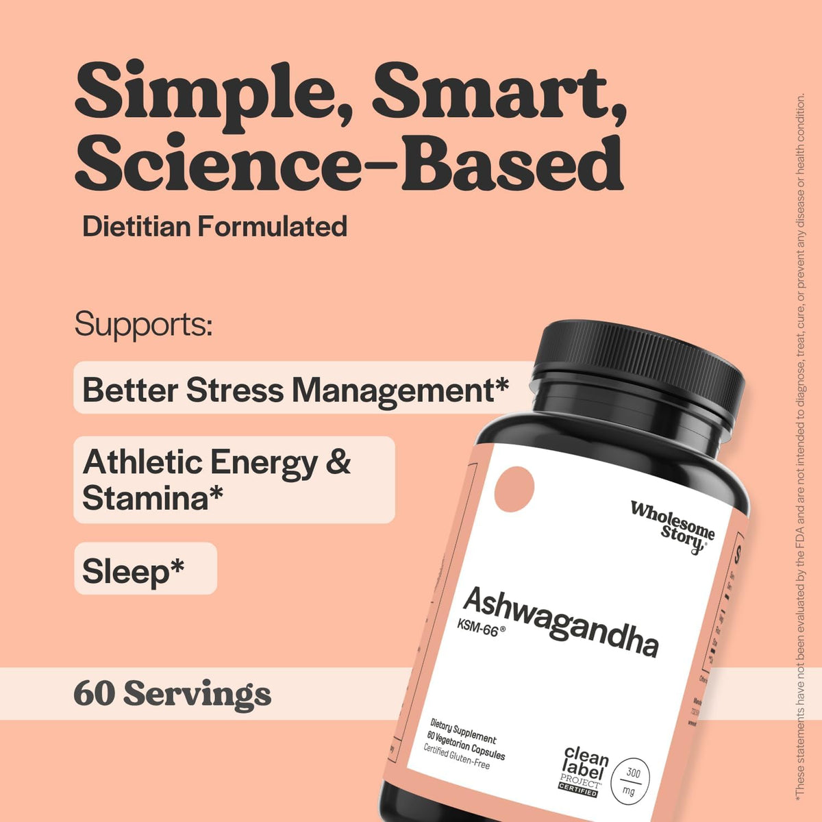 Vegan KSM 66 Ashwagandha Capsules| High Potency 5% Withanolides | Ashwagandha Root Extract Supplements | Ashwagandha 300mg | Stress Management & Well Being Support | 60 Ashwaganda Pills