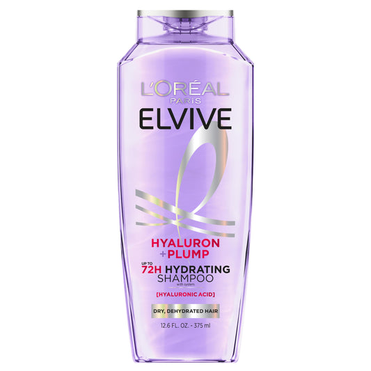 L'Oreal Paris Elvive Hyaluron Plump Hydrating Shampoo for Dehydrated, Dry Hair Infused