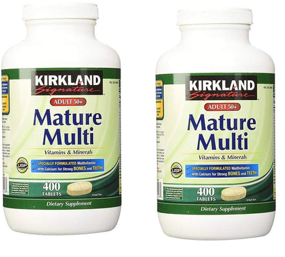 Kirkland Signature Adult 50+ Multi Vitamins & Minerals, 400 Tablets (2 Pack) KIRKLAND