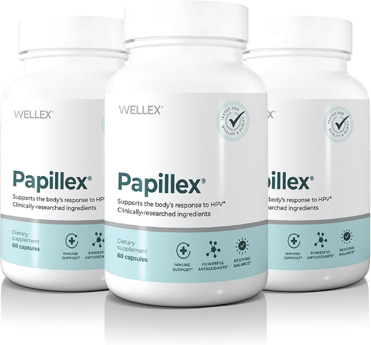 Papillex Dietary Supplement Tablets All Natural Immune Support - Immunity Defense - Best Immune System Booster - Organic 60 Capsules Bottle (3 Pack)