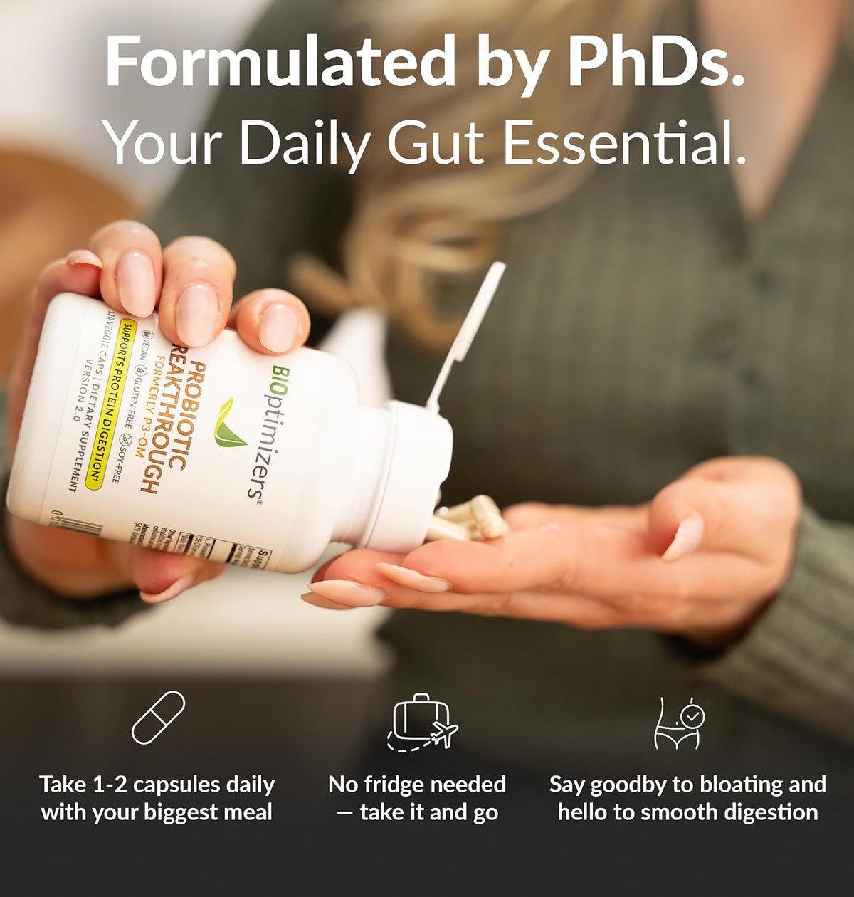 BIOptimizers MassZymes Digestive Enzymes - Probiotic Breakthrough Bundle – Gut Health & Bloating Relief – Prebiotic & Enzyme Support for Digestion, Energy, Health & Recovery – 180 Vegan Capsules