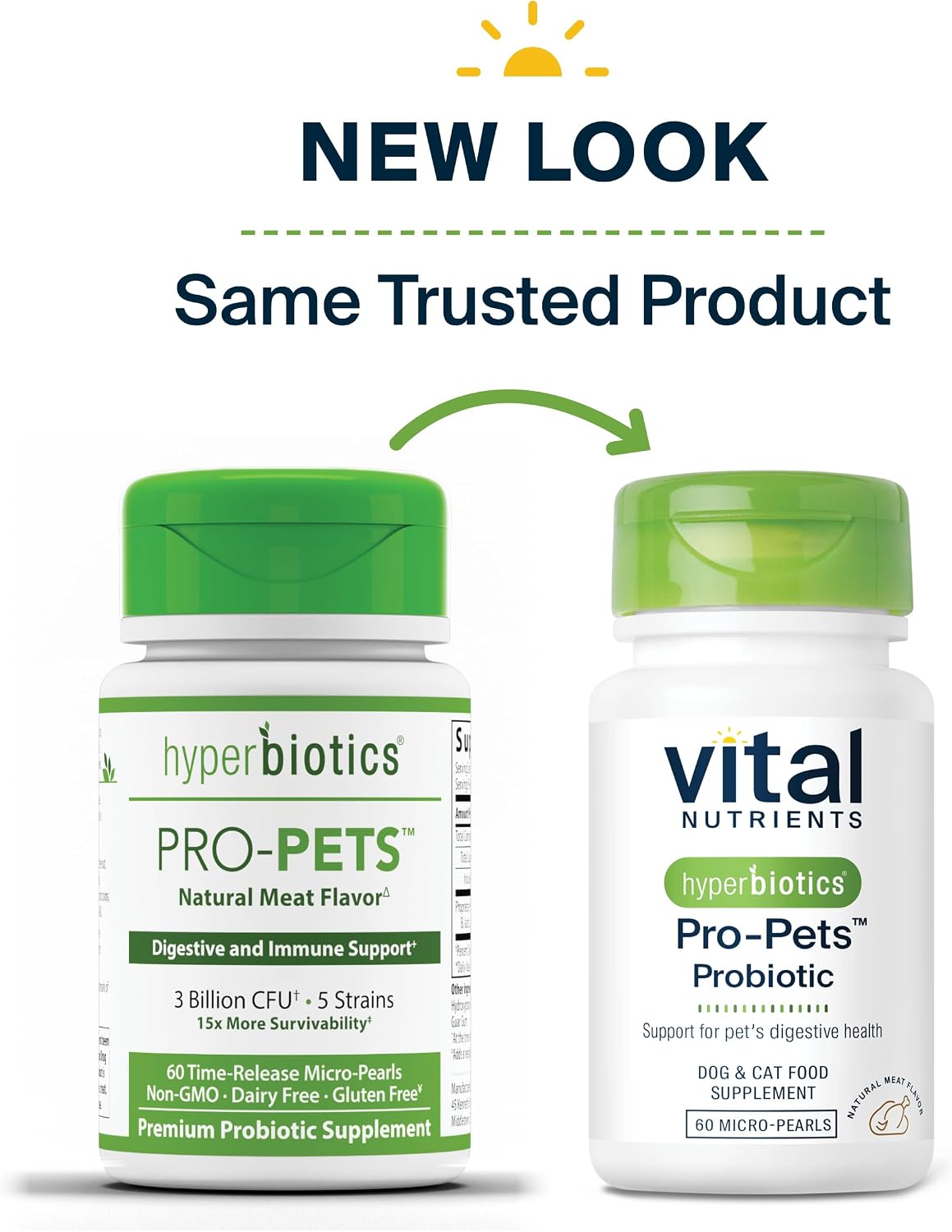 Vital Nutrients Pro Pets Probiotics for Dogs and Cats | Dog Probiotics for Digestive Health, Gut Health, Occasional Diarrhea | Tasty Meat Flavor | Non-GMO | Hyperbiotics | 60 Micro Tablets
