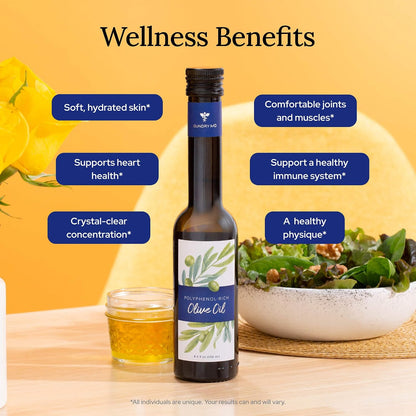 Gundry MD® Organic Extra Virgin Polyphenol-Rich Moroccan Olive Oil | Robust & Peppery Flavor, Cold Pressed, Wellness Supplement, USDA Organic, Best Results when Consumed as Supplement Shot