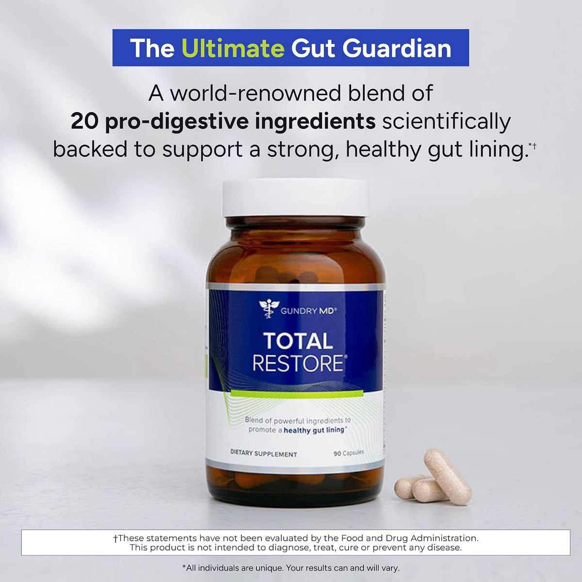 Gundry MD Total Restore & 24 Strain Probiotic Gut Health Bundle