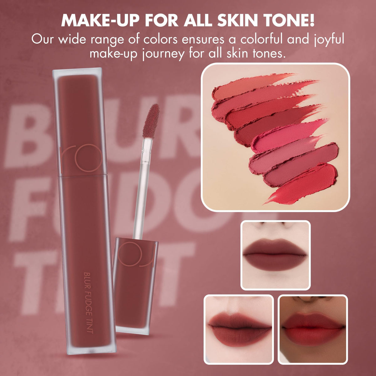 rom&nd OVEEER Shade Series Blur Fudge Tint | Silky Matte Lipstick for Velvety Smooth Lips | Long-Lasting Stain, Wrinkle Blurring, Moisturizing Formula | 16 Burnt Orange | Lip Stain Long Lasting Waterproof | Buildable Matte Blurred Finish | Hydrating Lip S