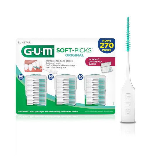 GUM Soft-Picks Original – Easy-to-Use Interdental Picks for Plaque Removal & Gum Health with Convenient Carry Case