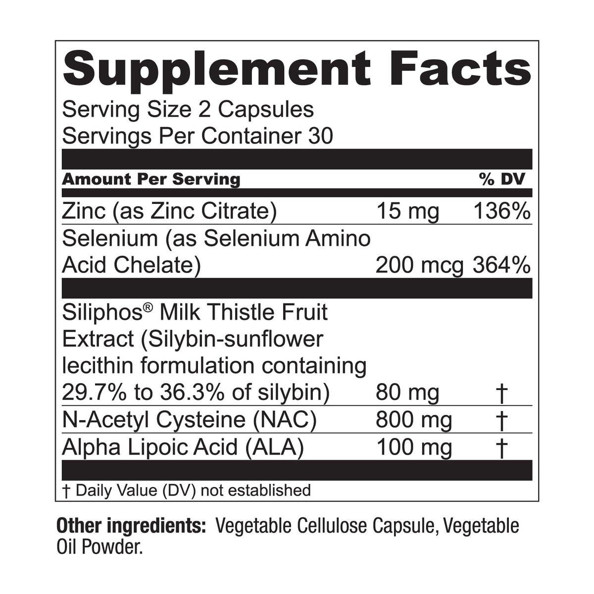 LiverWell Liver Cleanse, Rejuvenation, Metabolic Support - Liver Supplement for Liver Health w/Highly Bioavailable Milk Thistle Extract, N-Acetyl Cysteine, Alpha Lipoic Acid, Zinc, Selenium - 60 Caps