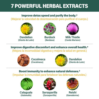 Fuenvegtal Cocolmeca Bark Immunity & Detox Drop, Herbal Extract with Polypodium Leucotomos Sarsaparilla Milk Thistle Supplement Support Detoxification,