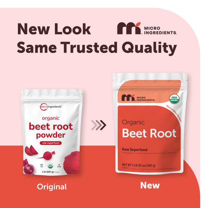 Micro Ingredients Organic Beet Root Powder, 4lb (64 oz) | Nitric Oxide Supplement, Water Soluble, Highly Concentrated Raw Beet Supplement, Superfood Drink Mix, Non-GMO, Plant Based
