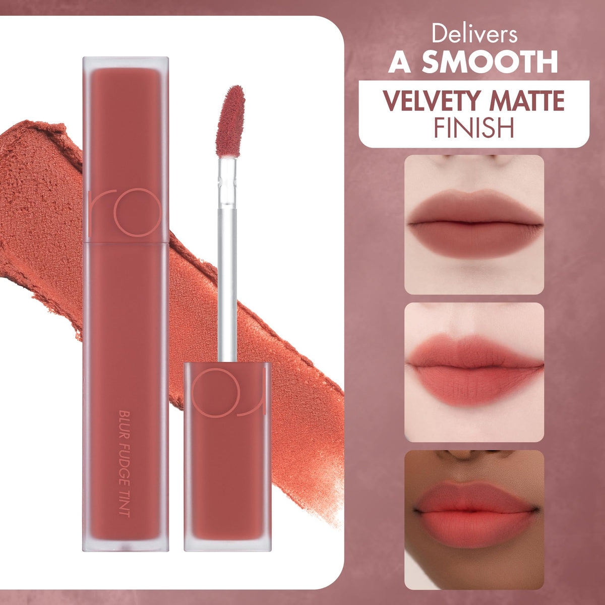 rom&nd OVEEER Shade Series Blur Fudge Tint | Silky Matte Lipstick for Velvety Smooth Lips | Long-Lasting Stain, Wrinkle Blurring, Moisturizing Formula | 16 Burnt Orange | Lip Stain Long Lasting Waterproof | Buildable Matte Blurred Finish | Hydrating Lip S