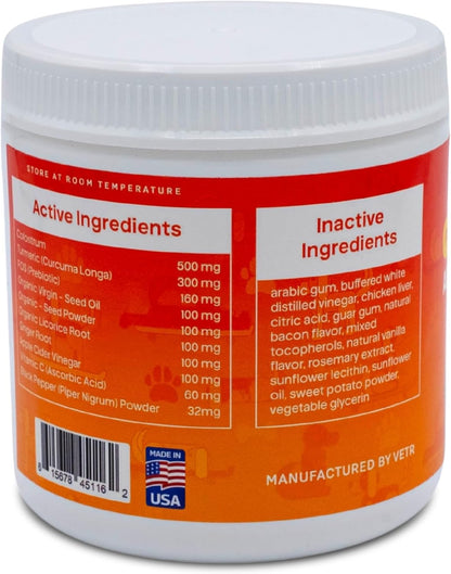 Vetr Allergy Relief Chews for Dogs - Dog Itching Skin Relief, Dog Allergy Treats with Probiotics and Omega-3 - Chicken Flavored 120 Count - Vet-Formulated in USA