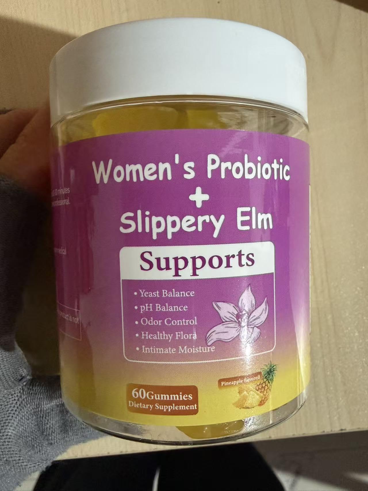 DYALE Her Juicy Feminine Probiotics Gummies for Women | Pineapple Flavor | Supports pH Balance, Gut Health & Immune System | with Slippery Elm, Prebiotics & Lactobacillus Blend | 60 Gummies (1pc)
